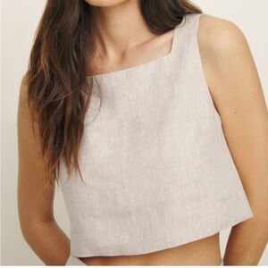 NWT Reformation Saige linen top small
